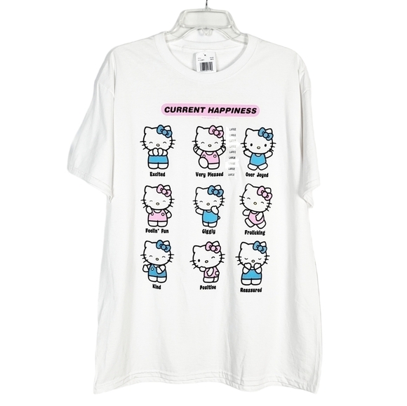 HELLO KITTY Current Happiness graphic tee NWT - Picture 1 of 5